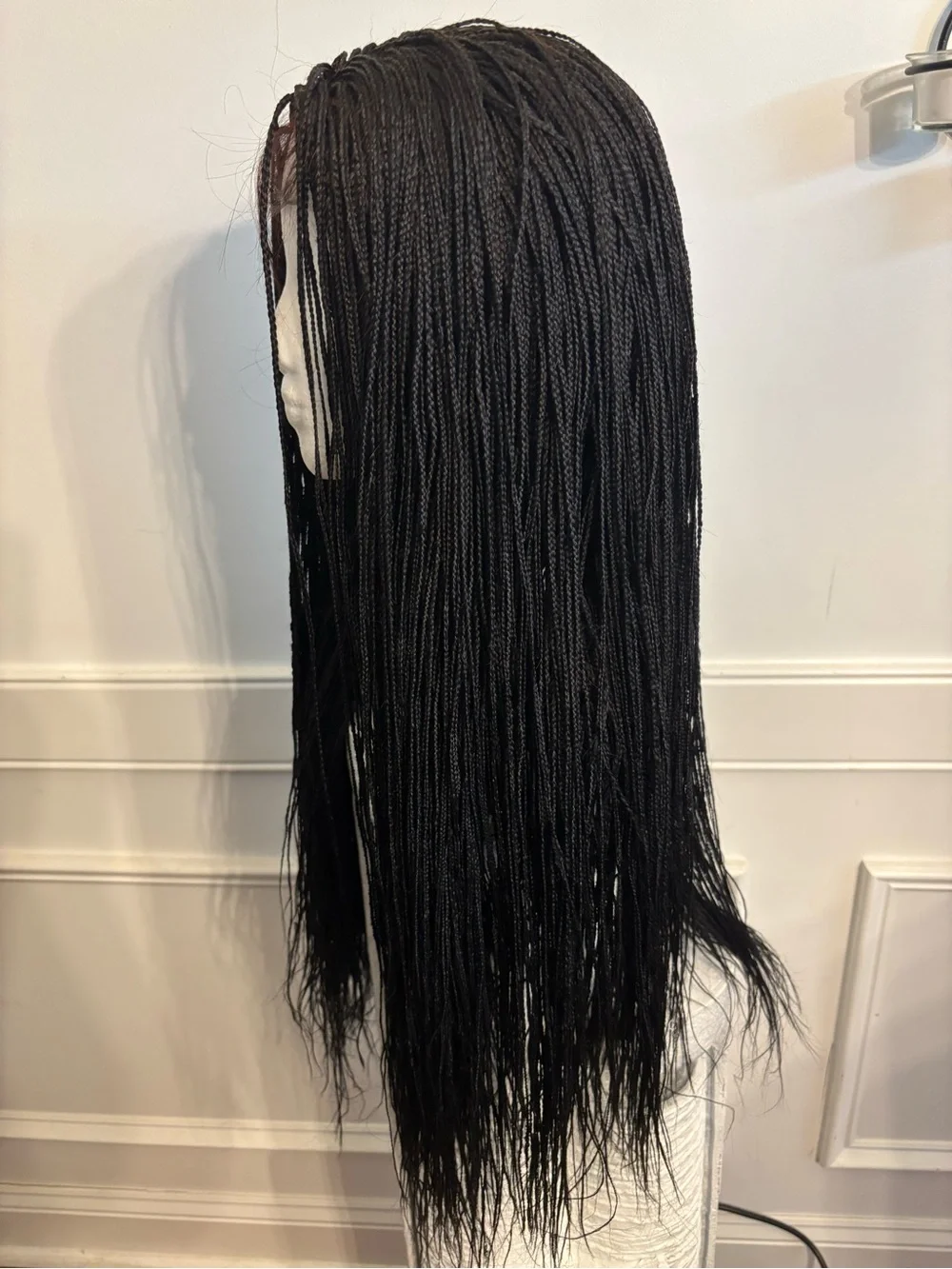 Long 28-30 inches HANDMADE Micro Braids Lace Front Wig